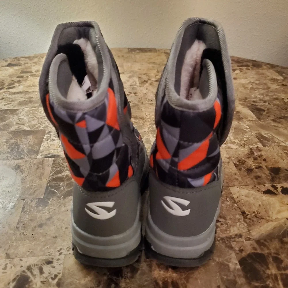 Hobibear Toddler Winter Snow Waterproof Boots Kids‎ Size 26EU/ 9.5US Gray Multi